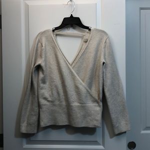 Hinge Crossover Cream Sweater